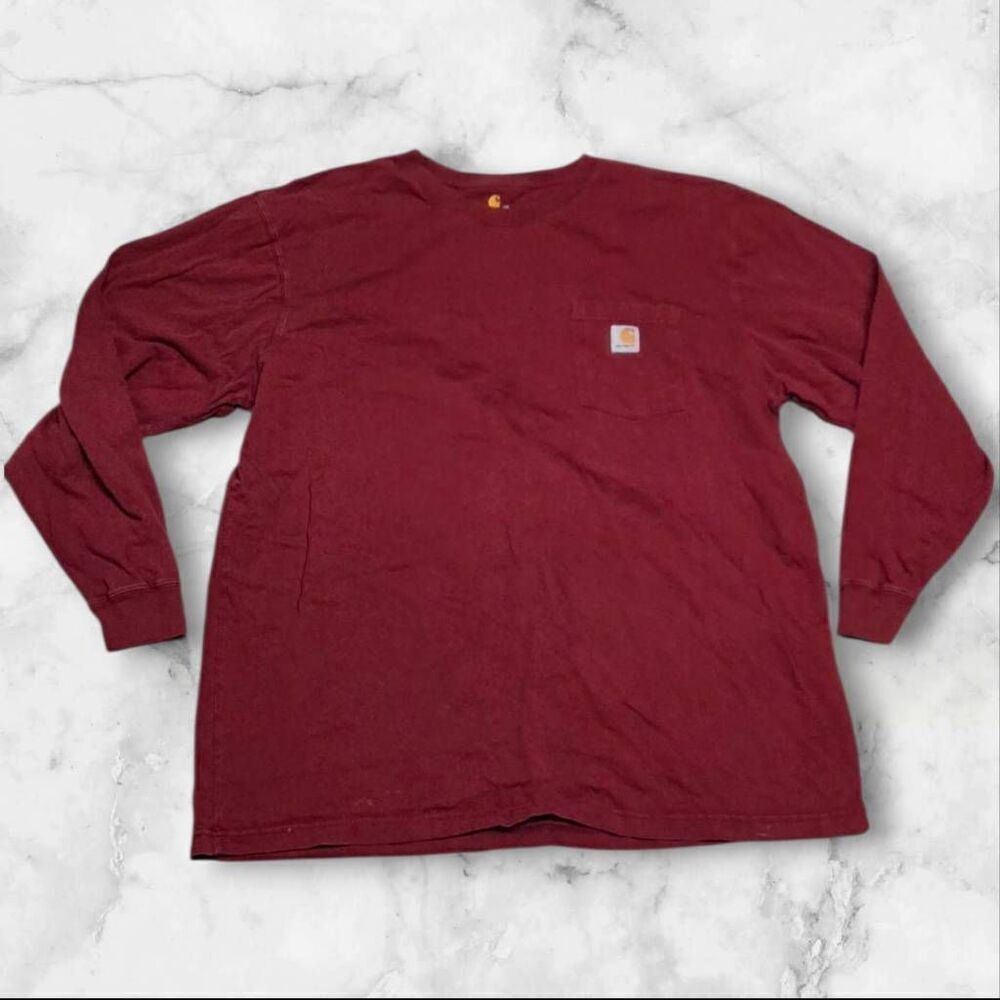 Carhartt Mens 2XL Red Long Sleeve Shirt
